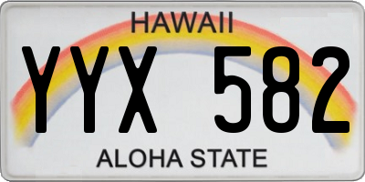HI license plate YYX582