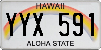 HI license plate YYX591