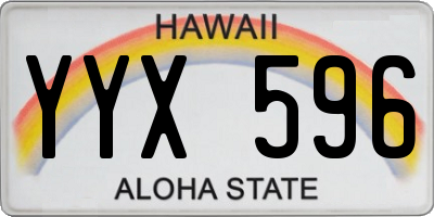 HI license plate YYX596