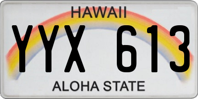 HI license plate YYX613