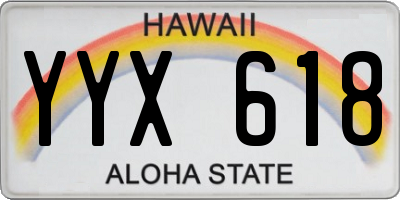 HI license plate YYX618