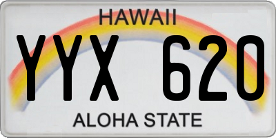 HI license plate YYX620