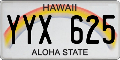 HI license plate YYX625