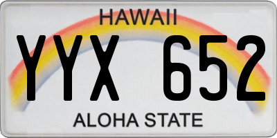 HI license plate YYX652