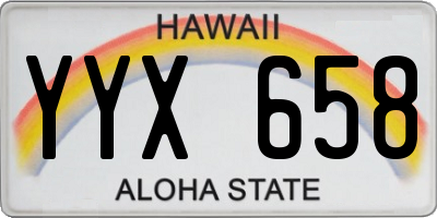HI license plate YYX658