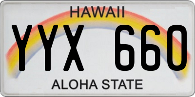 HI license plate YYX660