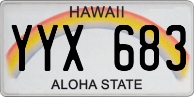 HI license plate YYX683