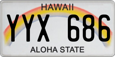 HI license plate YYX686