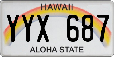 HI license plate YYX687