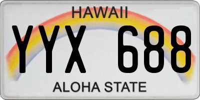 HI license plate YYX688