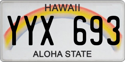 HI license plate YYX693