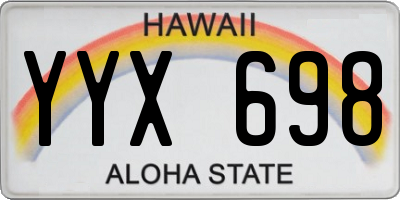 HI license plate YYX698