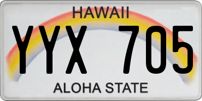 HI license plate YYX705