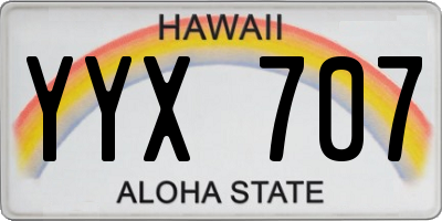 HI license plate YYX707