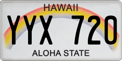 HI license plate YYX720
