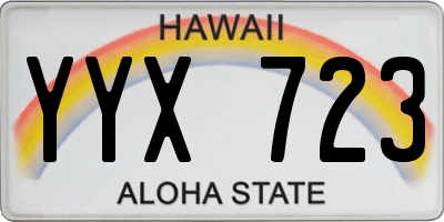 HI license plate YYX723