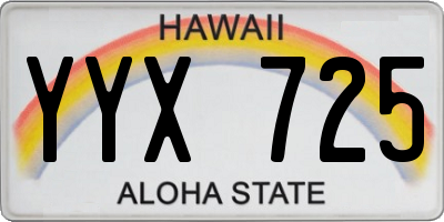HI license plate YYX725