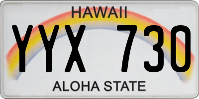 HI license plate YYX730