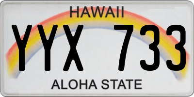 HI license plate YYX733
