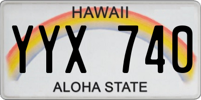 HI license plate YYX740