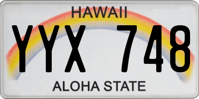 HI license plate YYX748
