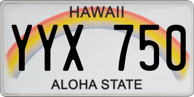 HI license plate YYX750