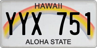 HI license plate YYX751