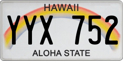 HI license plate YYX752