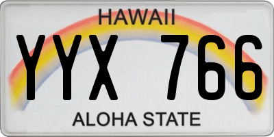 HI license plate YYX766