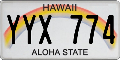 HI license plate YYX774
