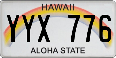 HI license plate YYX776