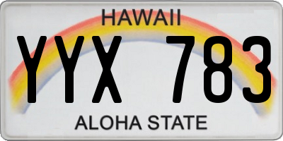 HI license plate YYX783