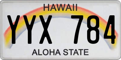 HI license plate YYX784