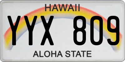 HI license plate YYX809