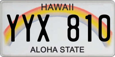 HI license plate YYX810