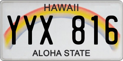 HI license plate YYX816