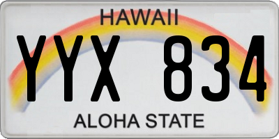HI license plate YYX834