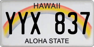 HI license plate YYX837
