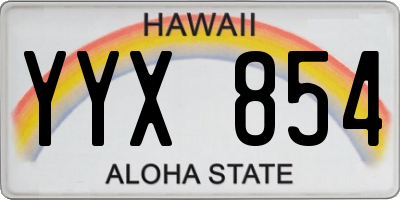 HI license plate YYX854