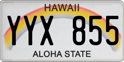 HI license plate YYX855