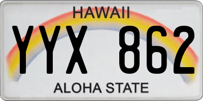 HI license plate YYX862