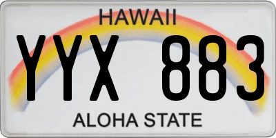 HI license plate YYX883