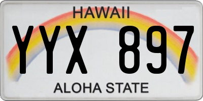 HI license plate YYX897