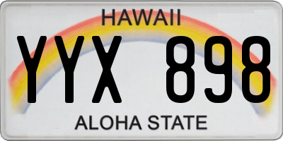 HI license plate YYX898