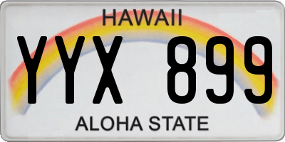 HI license plate YYX899