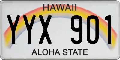 HI license plate YYX901