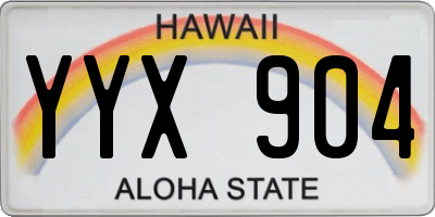 HI license plate YYX904