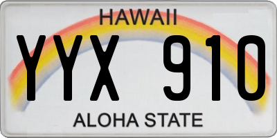 HI license plate YYX910