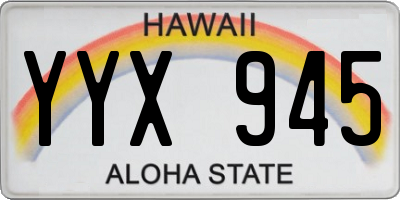 HI license plate YYX945