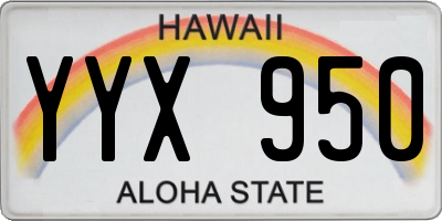 HI license plate YYX950